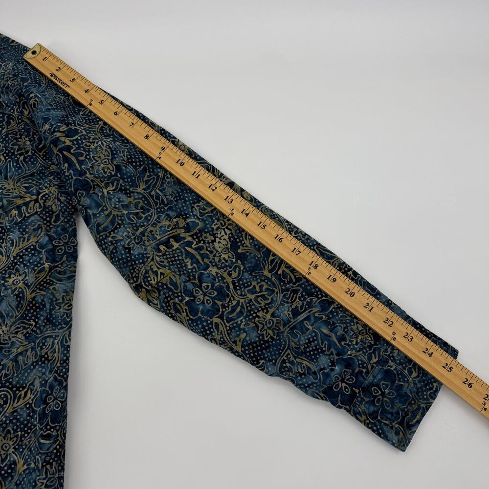 PETE HUNTINGTON Long Sleeve Shirt Mens Size XL Blue Gold Hand Dyed Button Front - Picture 9 of 9